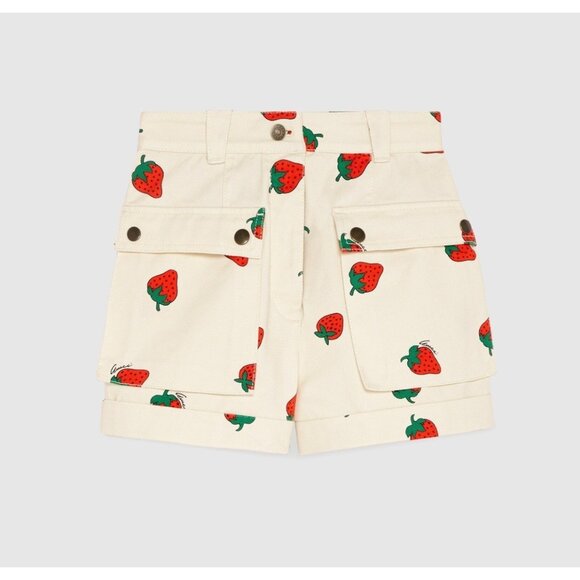 Gucci Pants - NWT GUCCI Shorts Cotton Twill Strawberry Sz 26 100% Authentic Women’s